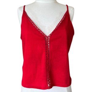 DIVIDED Red Strappy Tank Crop Top